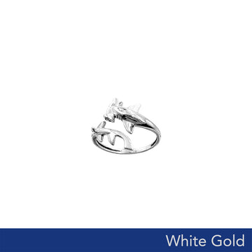 Hammerhead Shark Solid White Gold Wrap Ring WRI2555